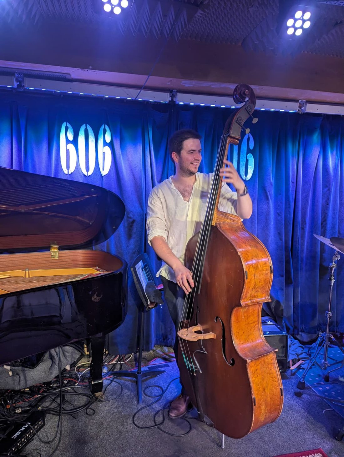 Cameron Barnett on double bass at the 606 Club, London